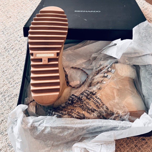 Anthropologie Bernardo Cream Winter/rain Boots. NWT.